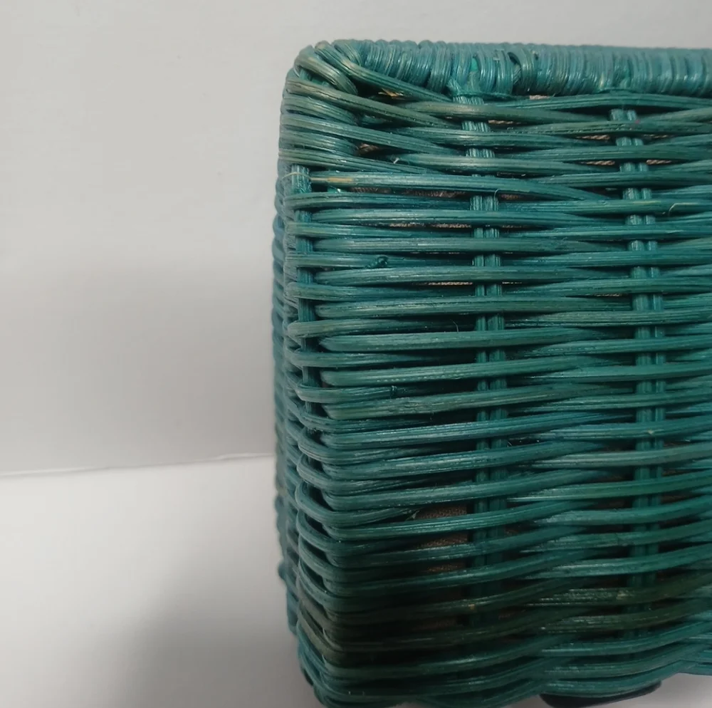J. Crew Havana‎ wicker straw clutch Green purse